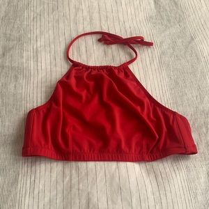 J. Crew red halter bikini top